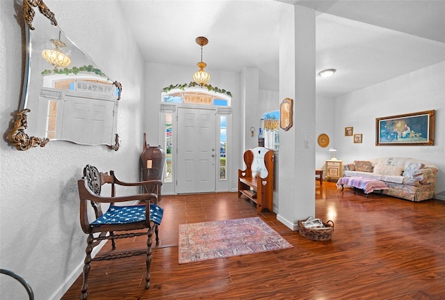 foyer with hardwood / wood-style floors