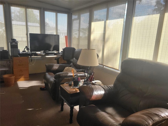 living room with carpet