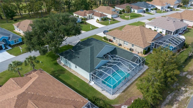 drone / aerial view with a residential view