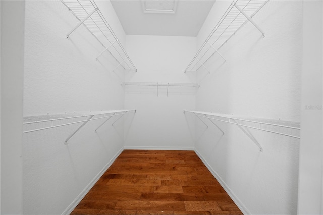 spacious closet with wood finished floors