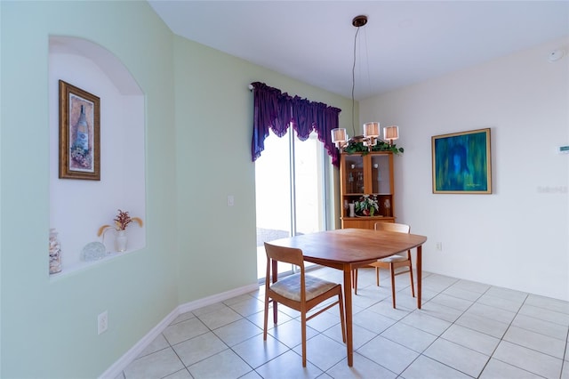 dining room with light tile patterned floors