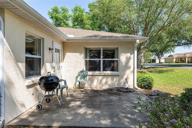 view of patio with area for grilling