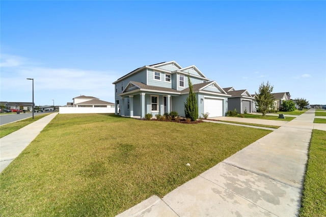 view of front of property featuring a front lawn