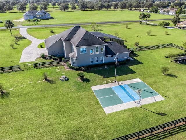 drone / aerial view with a rural view