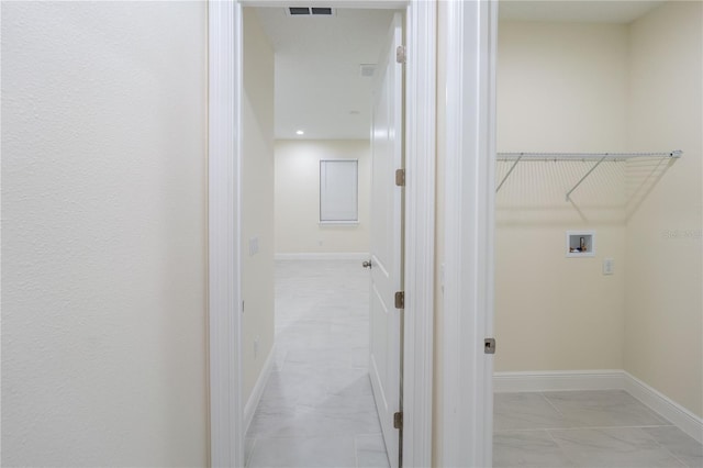 laundry room featuring washer hookup