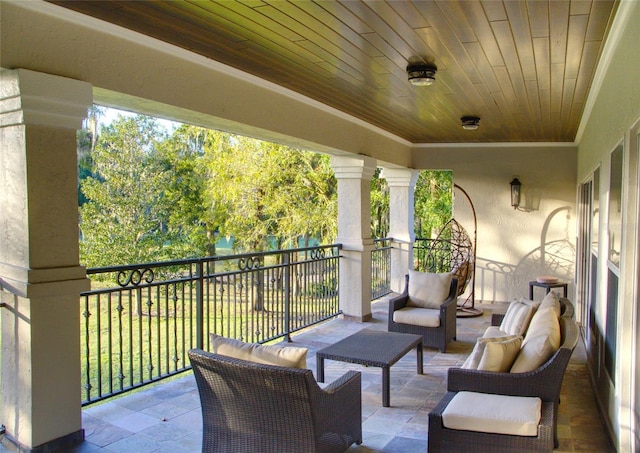 view of patio featuring an outdoor living space