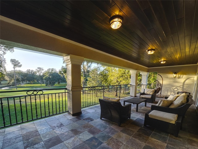 view of patio featuring an outdoor living space