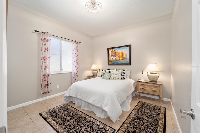 view of tiled bedroom