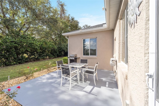 view of patio with area for grilling