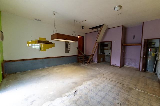 garage featuring electric water heater