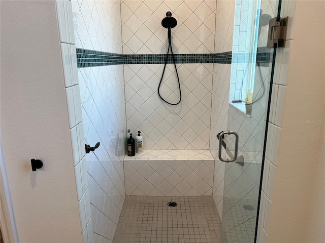 bathroom featuring walk in shower