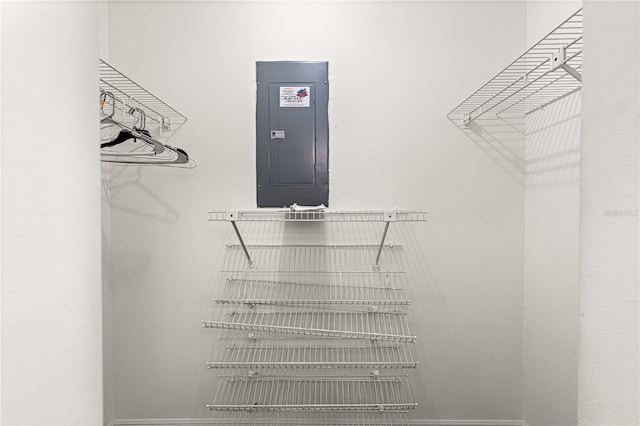 walk in closet with electric panel