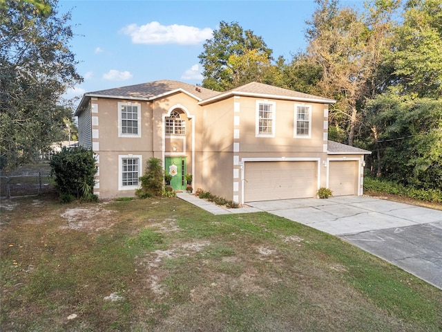 view of front facade with a garage