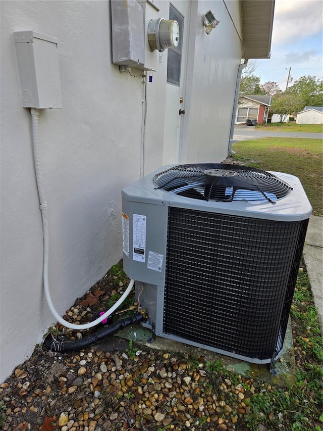 exterior details with central air condition unit