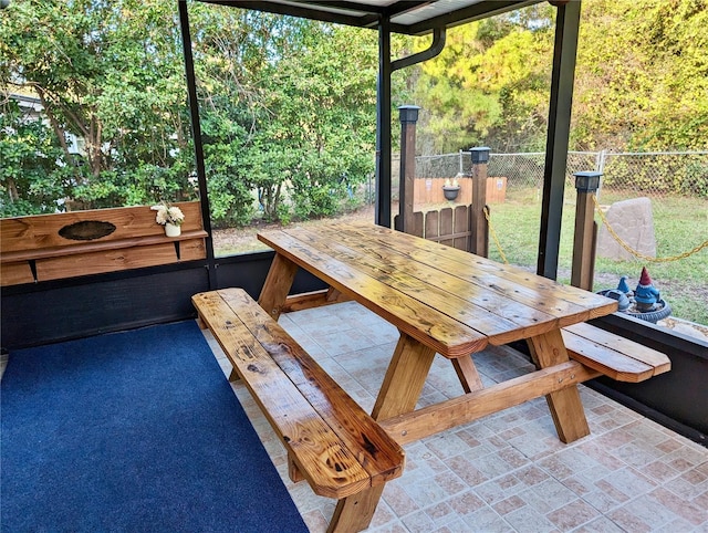 view of sunroom