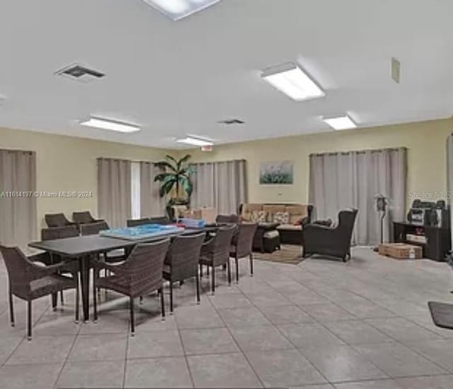 view of tiled dining space