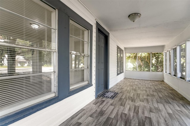 view of unfurnished sunroom