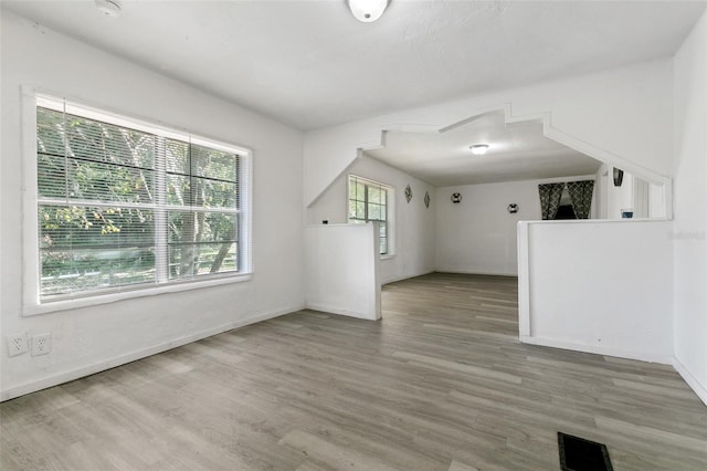 additional living space with hardwood / wood-style flooring