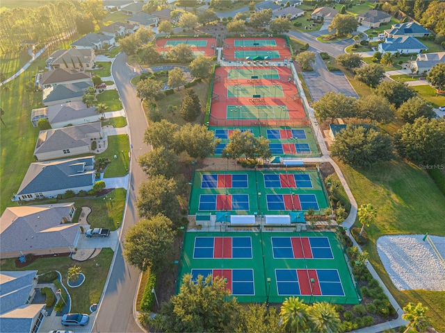 aerial view with a residential view