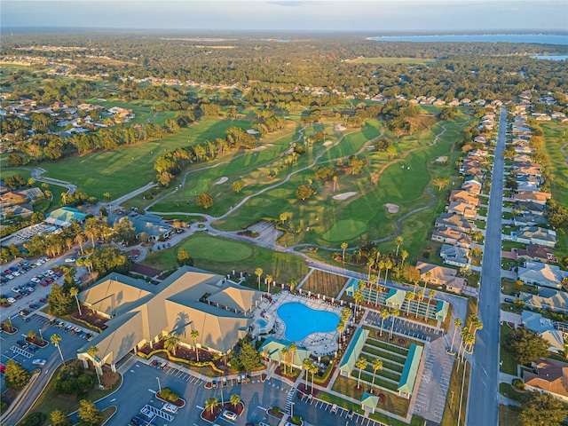 aerial view with view of golf course