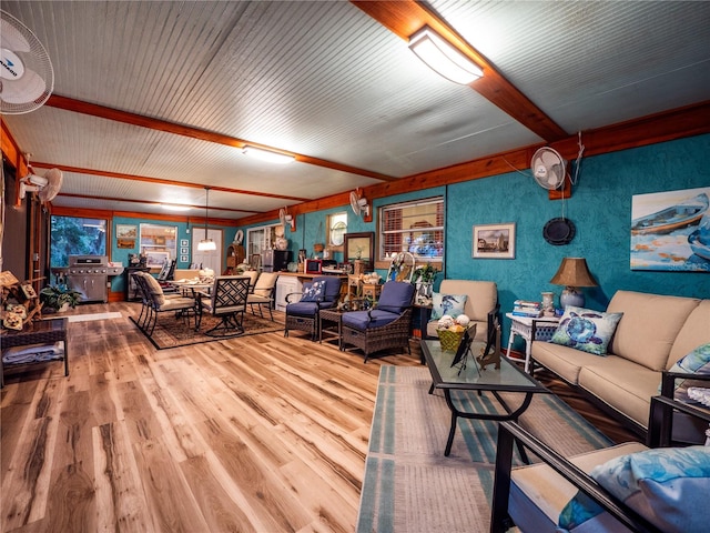 living room featuring wood-type flooring