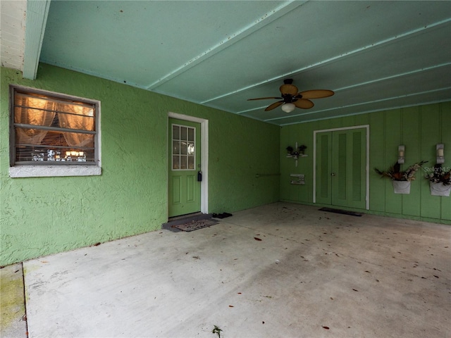 view of patio with ceiling fan