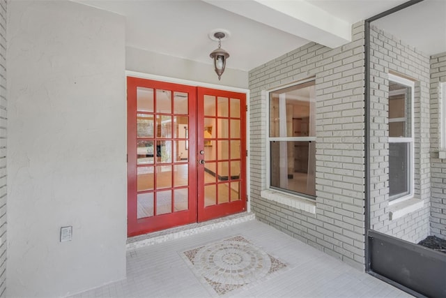 view of exterior entry with french doors