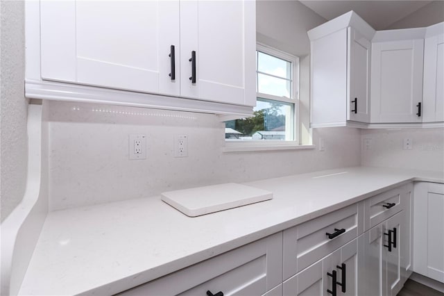 interior space featuring white cabinets