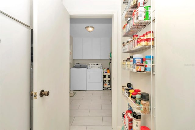 pantry with independent washer and dryer