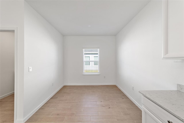 interior space with light hardwood / wood-style floors