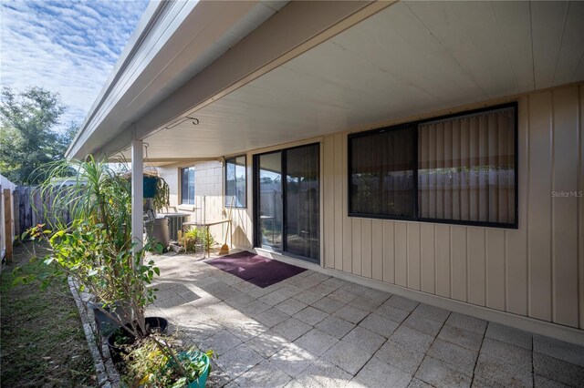 view of patio featuring central AC unit