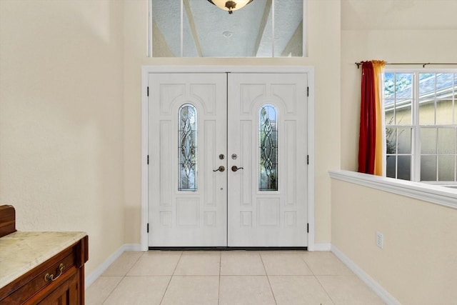 view of tiled foyer