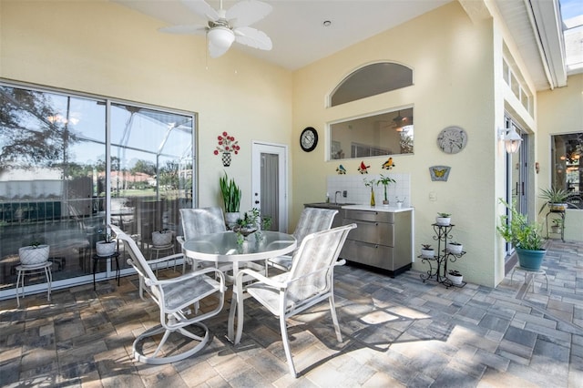 view of patio / terrace with ceiling fan