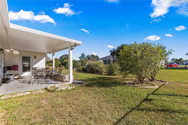 view of yard with a patio area