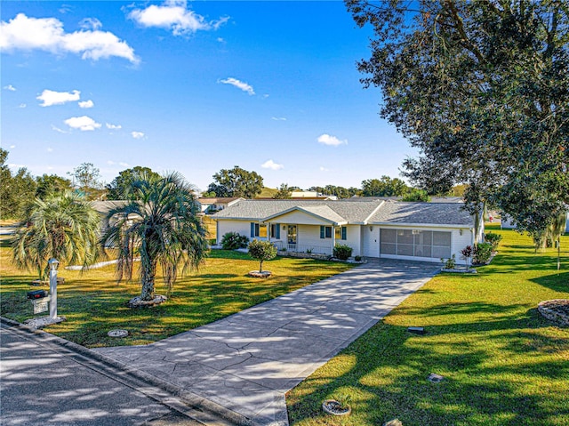 ranch-style house with a front yard