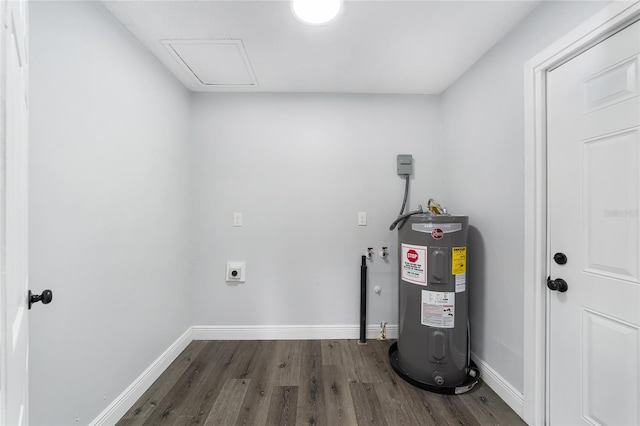 utility room with electric water heater