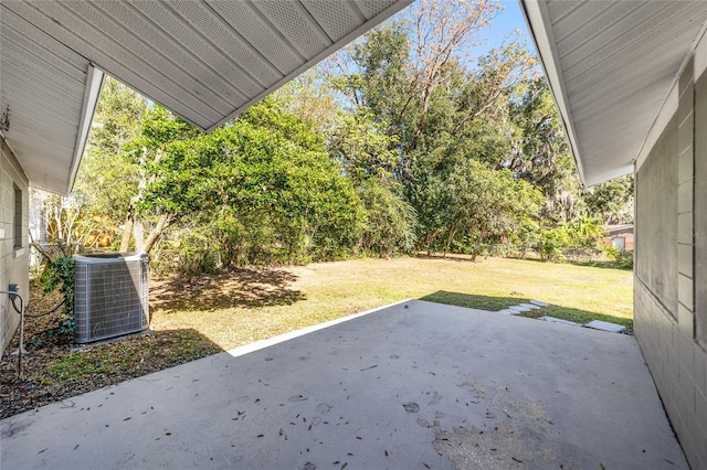 view of patio with central AC unit