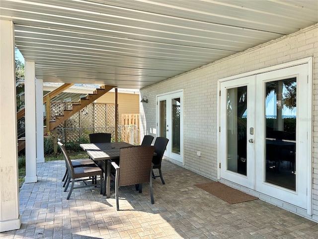 view of patio featuring french doors