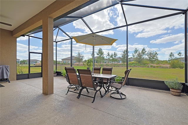 view of sunroom