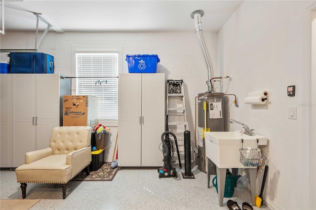 interior space with gas water heater