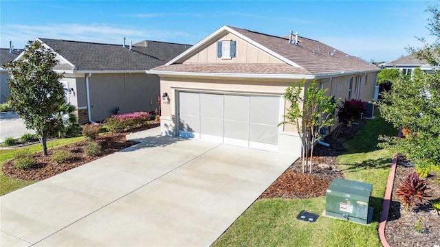 ranch-style home with a front yard