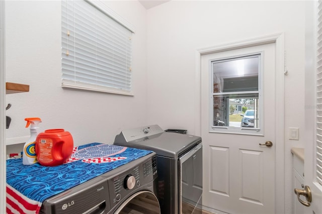 laundry area featuring washer and dryer