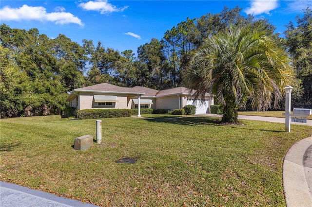 view of front of home with a front yard