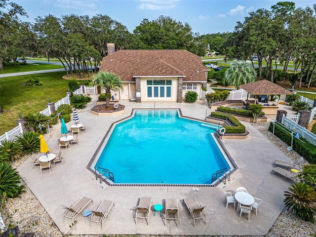 view of pool with a patio area