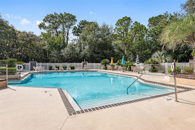 view of pool with a patio area