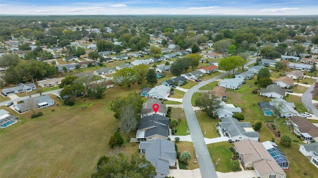 drone / aerial view with a residential view