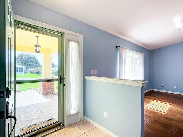 entryway featuring light wood-type flooring