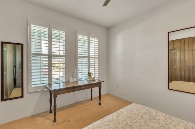 bedroom with carpet flooring and baseboards