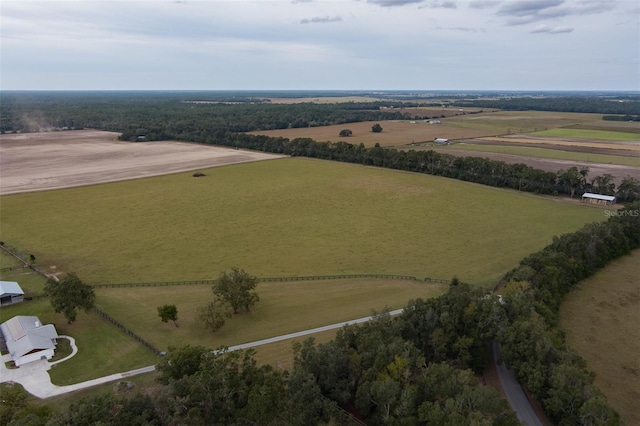 aerial view with a rural view