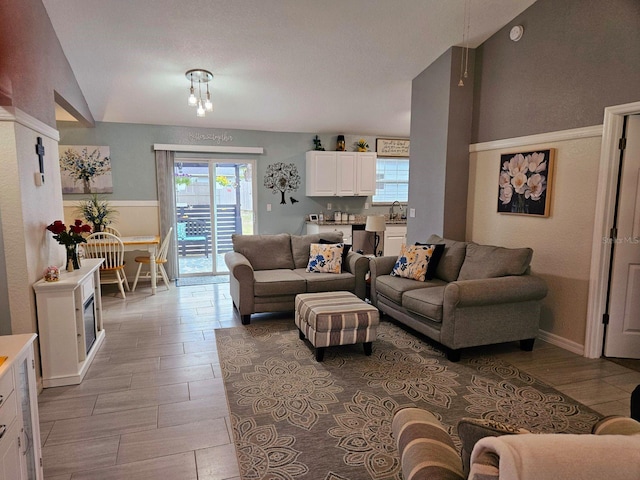 living room featuring light wood finished floors